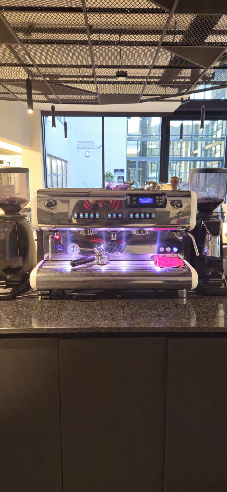The coffee counter ready for the morning