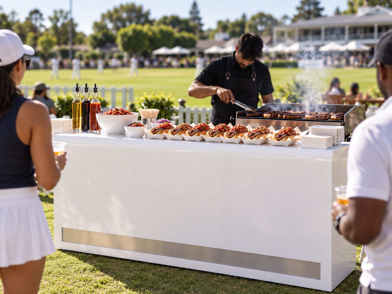 The boerie roll bar set up and staffed at an event