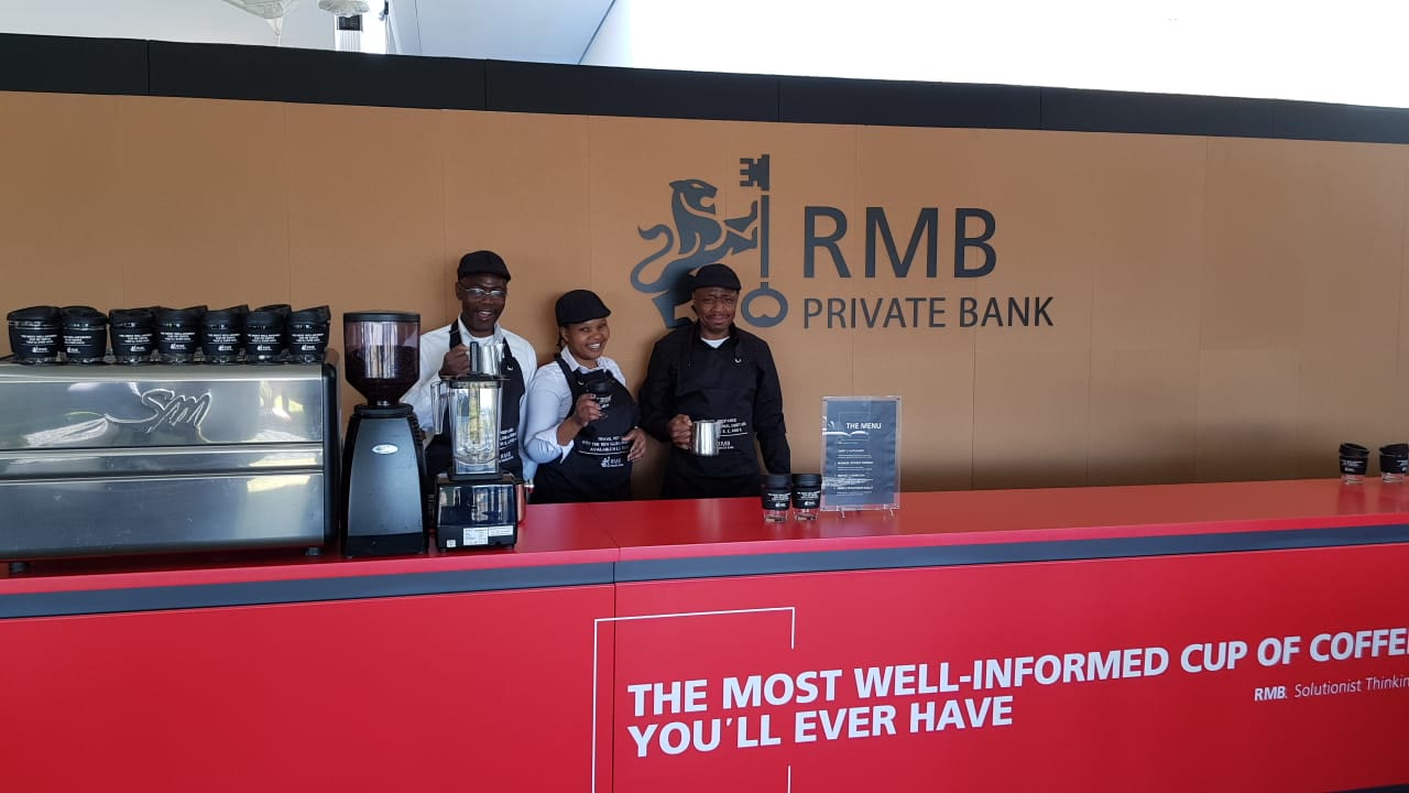 A Coffee Concepts coffee bar at a private bank client event