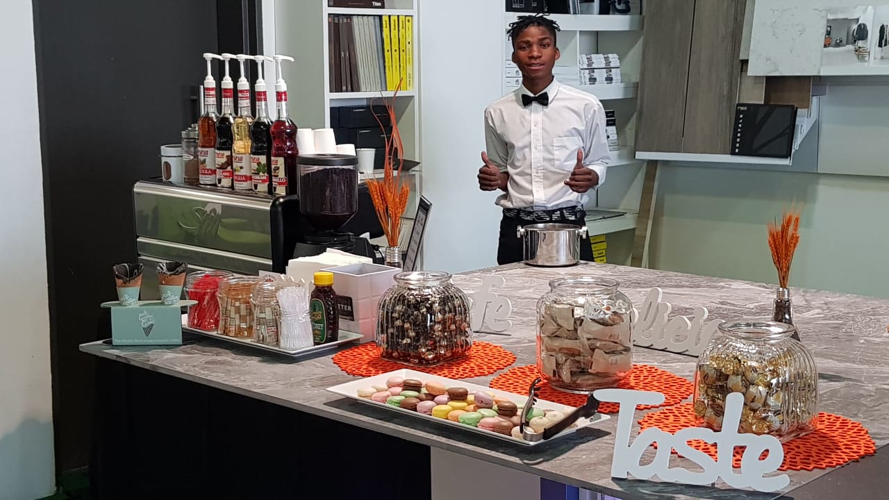 A Coffee Concepts dessert and coffee bar at a head office event